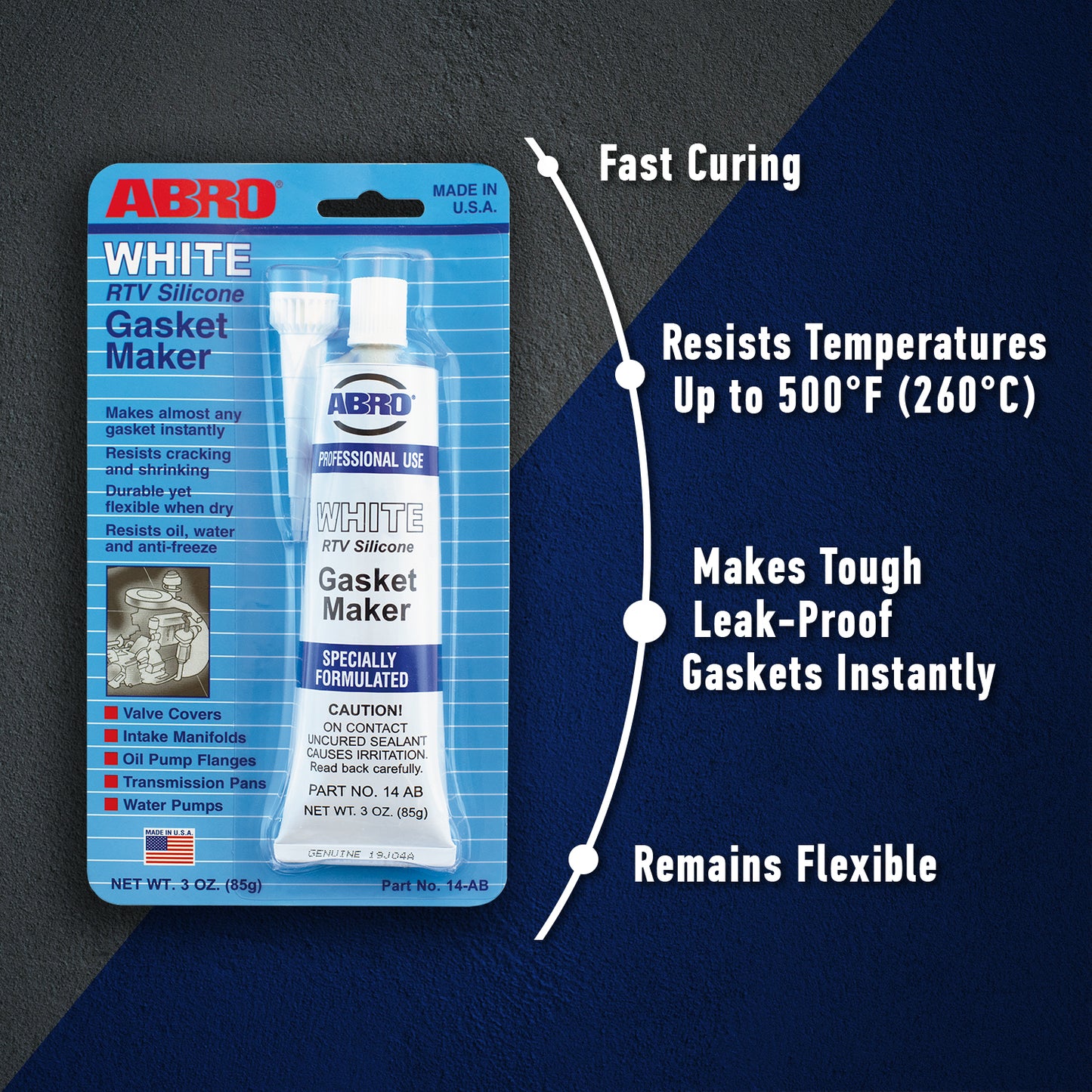 White RTV Silicone Sealant and Gasket Maker ABRO