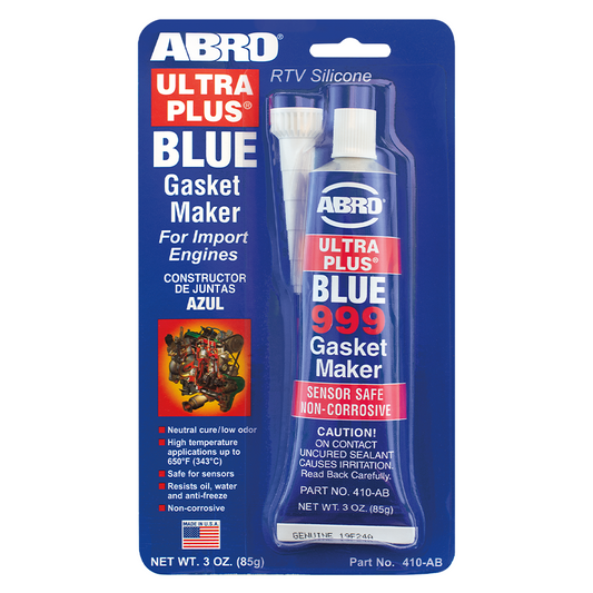 ABRO Blue Ultra Plus 999 RTV Silicone Sealant and Gasket Maker Pack of 12