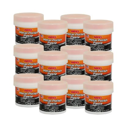 ABRO Metal Polish Paste 5 oz. w/Sponge Pack of 12